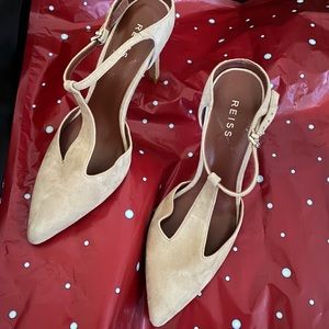 Tan suede slip on shoes